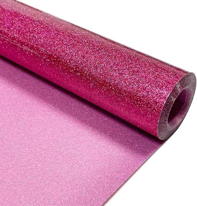 Rose Red Glitter Heat Transfer Vinyl 12" x 8 ft HTV