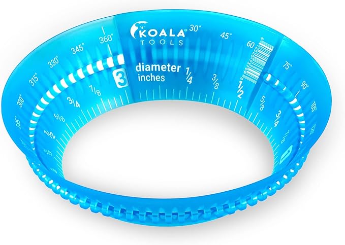 Koala Tools - Mini Ring Ruler for Circle Templates and Surfaces, Circular Ruler