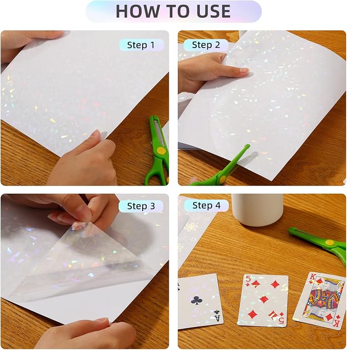 36 Sheets Holographic Laminate Sheets Clear Self Adhesive Sticker Paper |