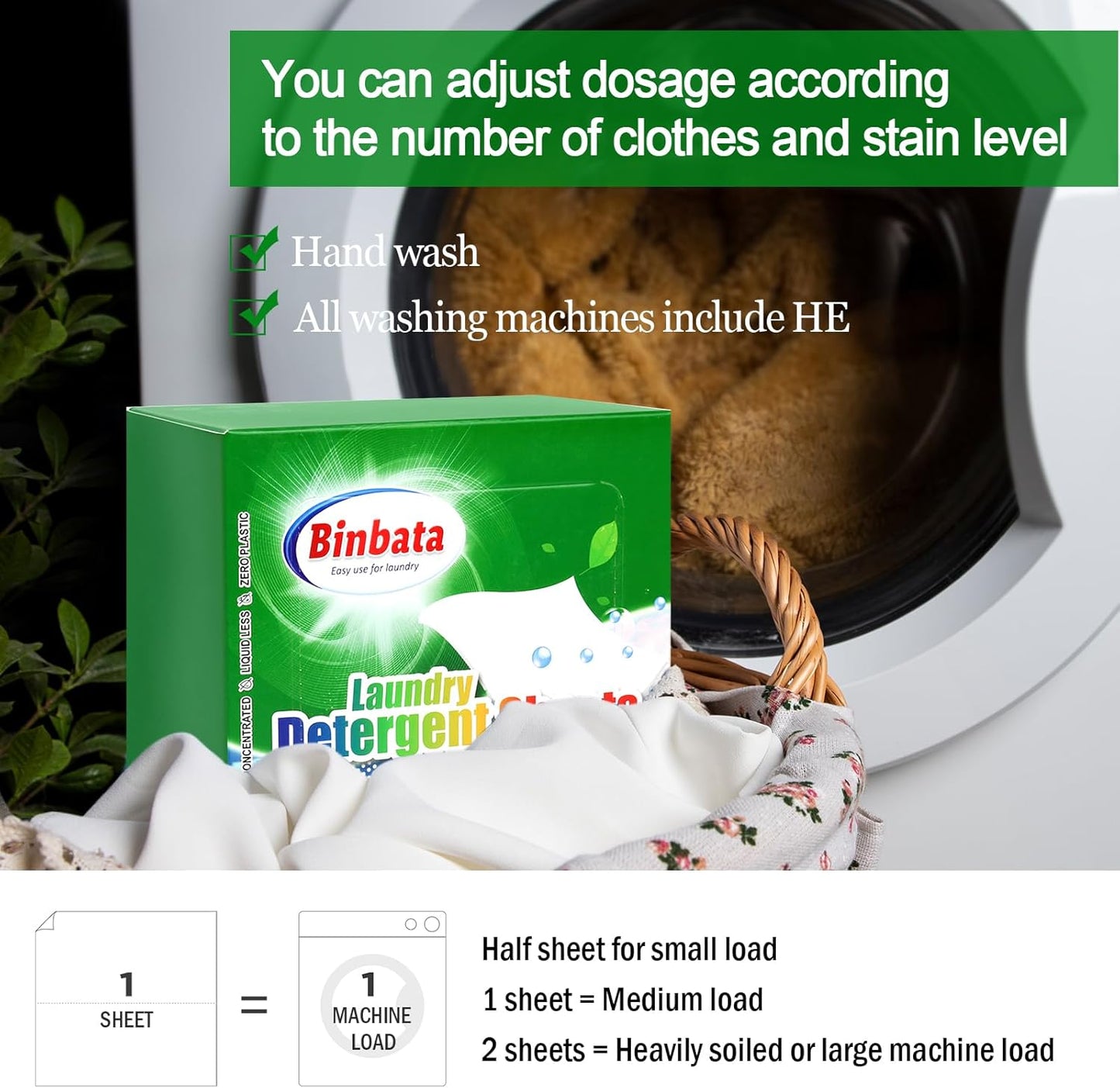 Laundry Detergent Sheets - Up To 128 Loads, Hypoallergenic, Eco-Friendly Forest Scent, Biodegradable, Plastic Free, Liquidless Laundry Sheets Suitable for Sensitive Skin