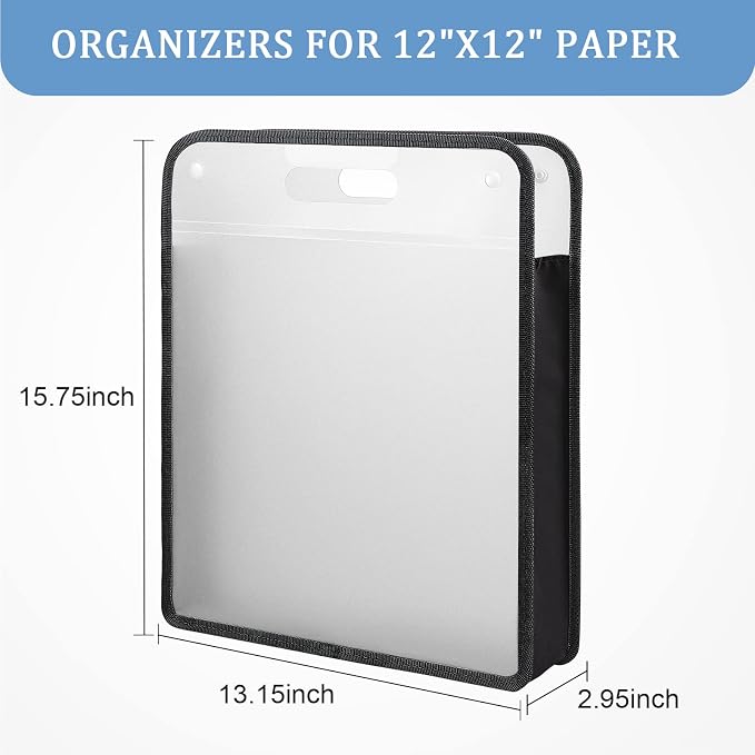 Caydo Scrapbook Paper Organizer, 3 Pack Expanding Paper Folio