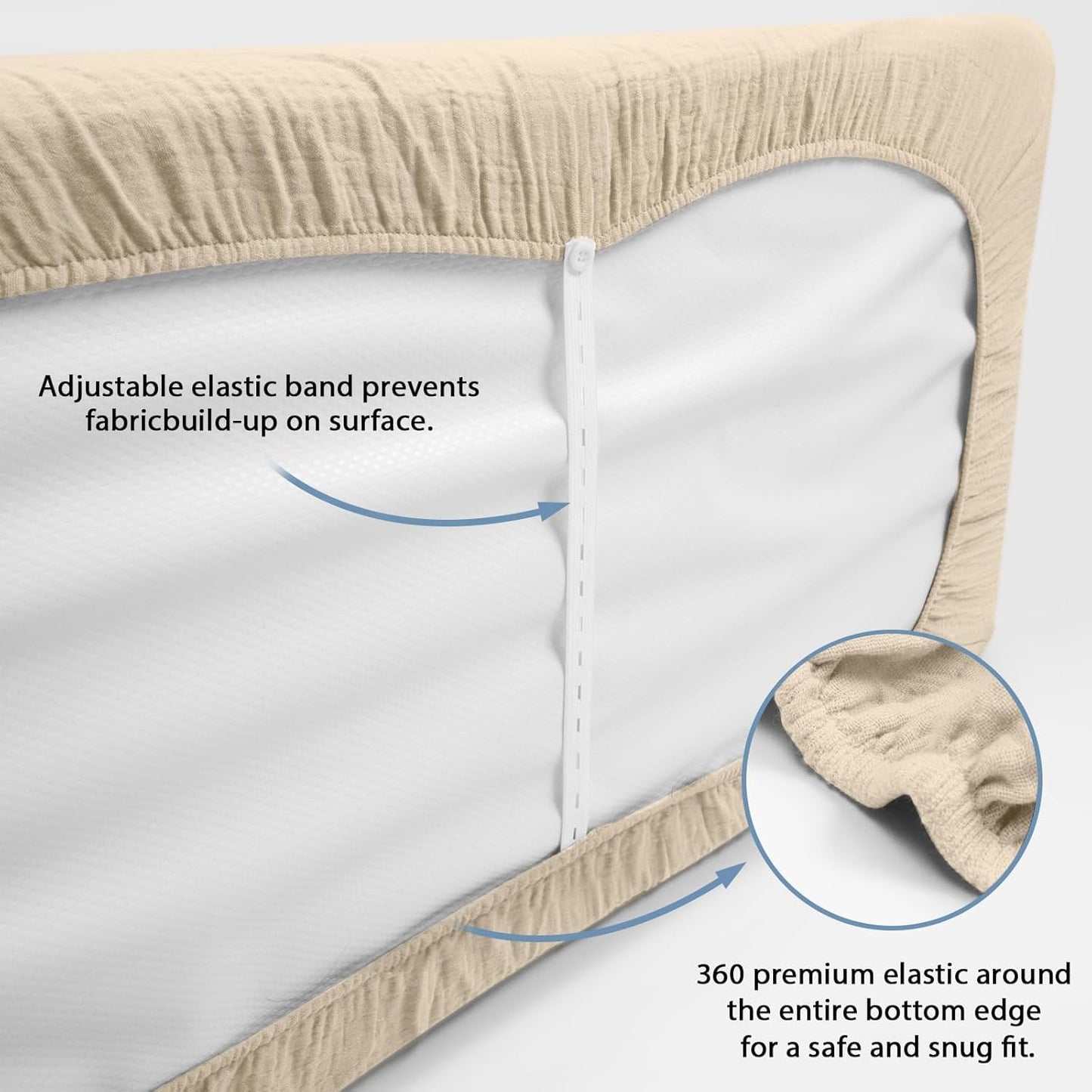 3 Pack Muslin Changing Pad Cover, Solid Changing Table Pad Cover, Soft Breathable Double Layer Boho Changing Pad Sheets Fit for Standard Changing Pad 16" x 32" (White & Sand & Brick)