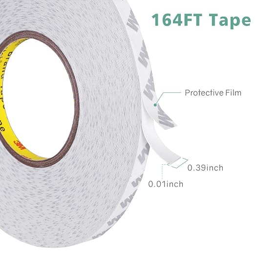 Double Sided Tape Heavy Duty, Super Strong Adhesive, 164ft x 0.39in, 2 Pack |