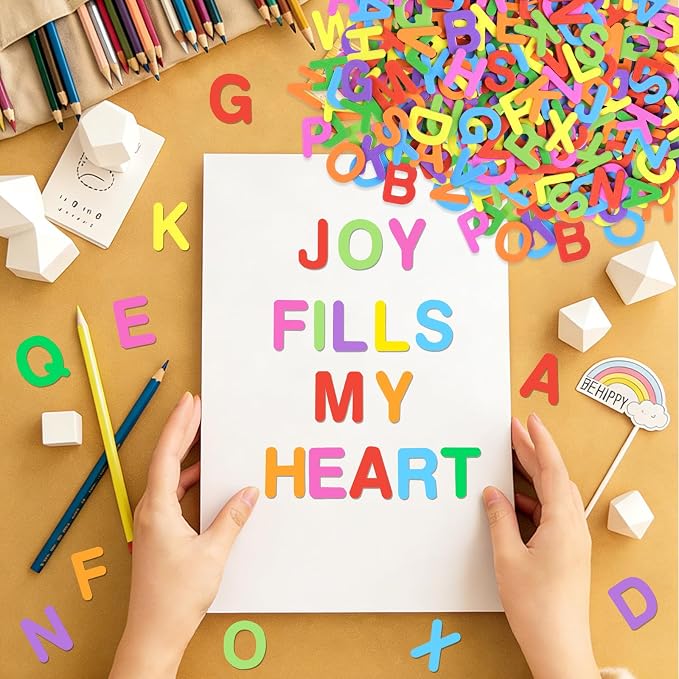 656 Pcs Foam Letter Stickers, Self-Adhesive EVA Alphabet Stickers Small 1 Inch