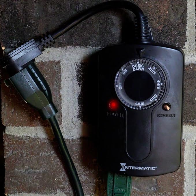 Intermatic HB51K 24 Hour Outdoor Timer with Photocell Light Sensor, Weatherproof