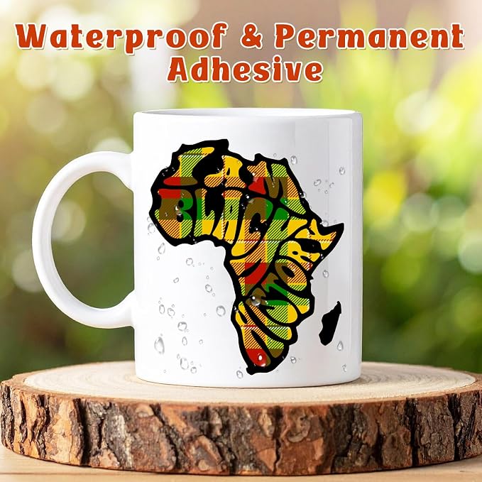 Tintnut African Plaid Permanent Vinyl, waterproof, easy peel & stick, works