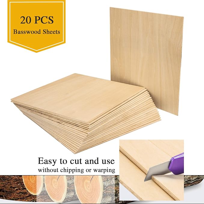 Basswood Sheets 1/8" - 3mm Plywood Sheets