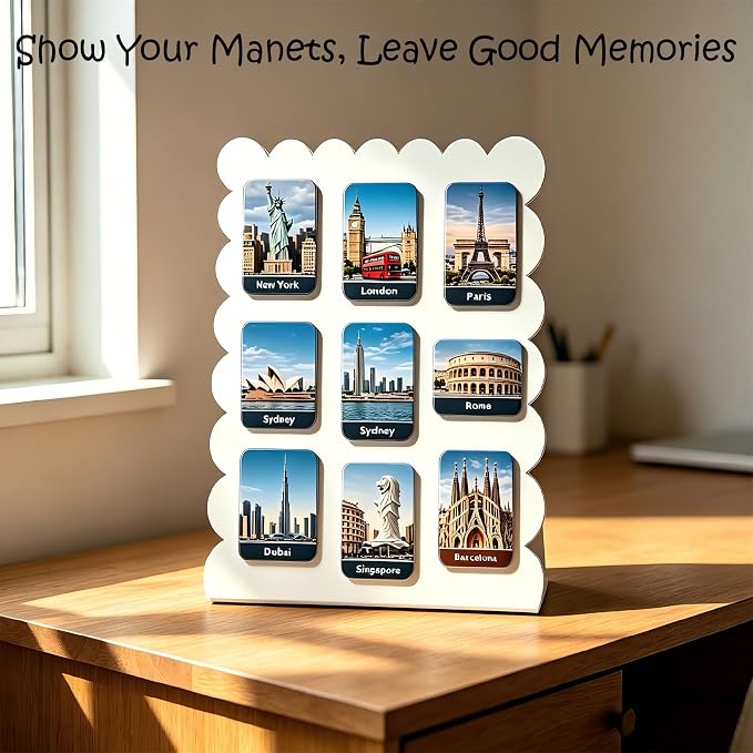 2 Pack Metal White Scalloped Magnet Display Board