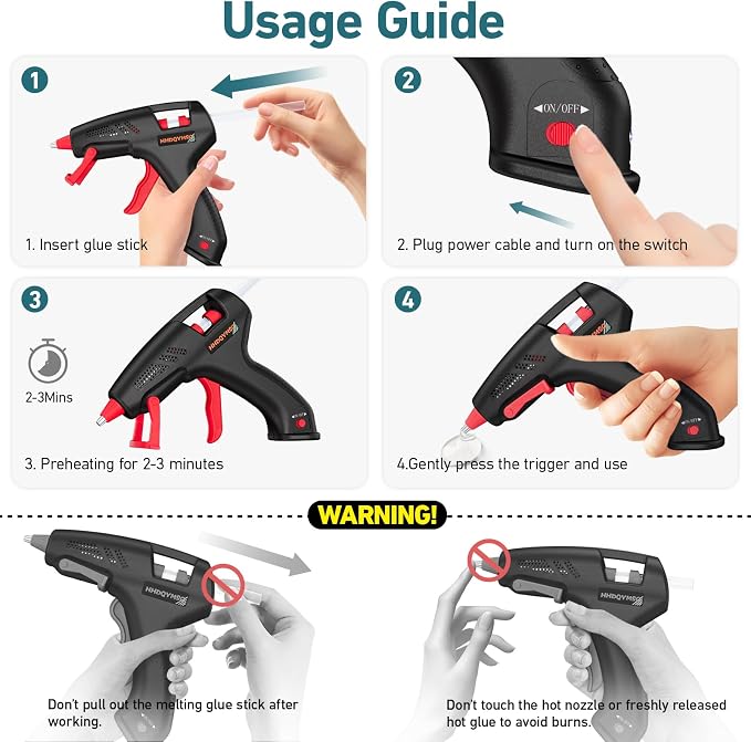 Cordless Hot Glue Gun, 20W Hot Glue Gun