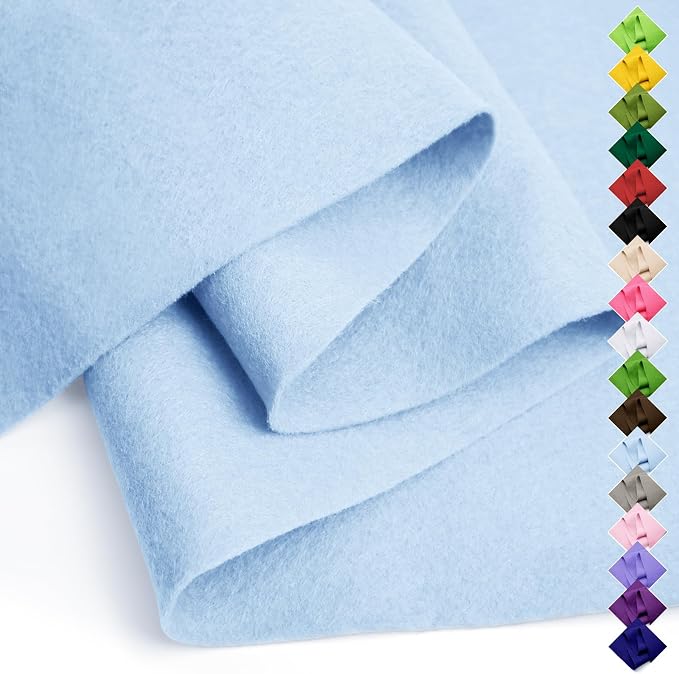 Soft Felt Fabric Sheet 18" x 36", 1.6mm Acrylic Craft Felt, Light Blue | Soft