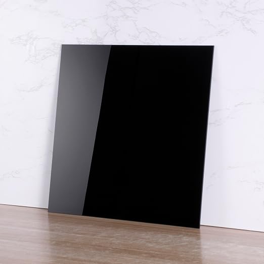 KAITELA Black Acrylic Sheet 12" x 12" Cast Plexiglass Square 1/8" Thick Plastic
