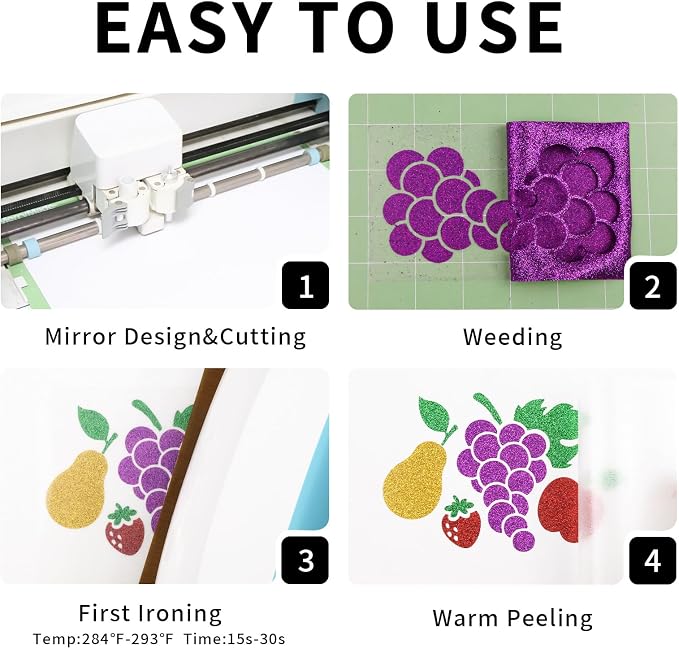 Glitter HTV Heat Transfer Vinyl, Sparkle HTV Compatible