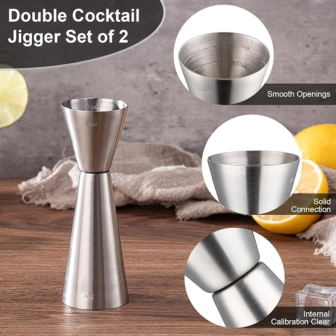Briout Jigger for Bartending, Double Cocktail Jigger Japanese Premium 304 Food