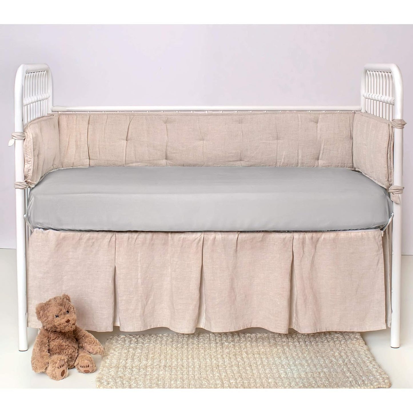Crib Fitted Sheet by Pure Bamboo, Genuine 100% Organic Viscose Derived from Bamboo, Luxuriously Soft, Ultimate Cooling, Fits Standard Size Crib Mattress (Silver Pearl)