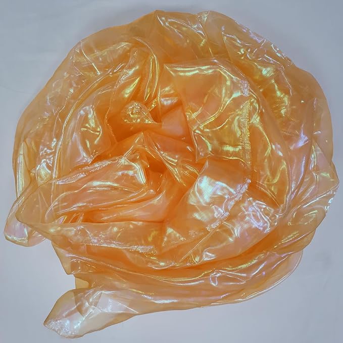 Orange Iridescent Organza Fabric