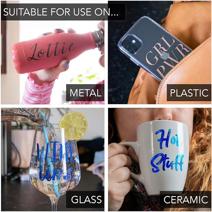 Permanent Glitter Vinyl for Cricut Sparkle Holographic Vinyl Adhesive Sheets