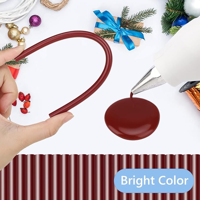 Manarty Wine Red Hot Glue Sticks, All Temperature Adhesive EVA Glue Sticks