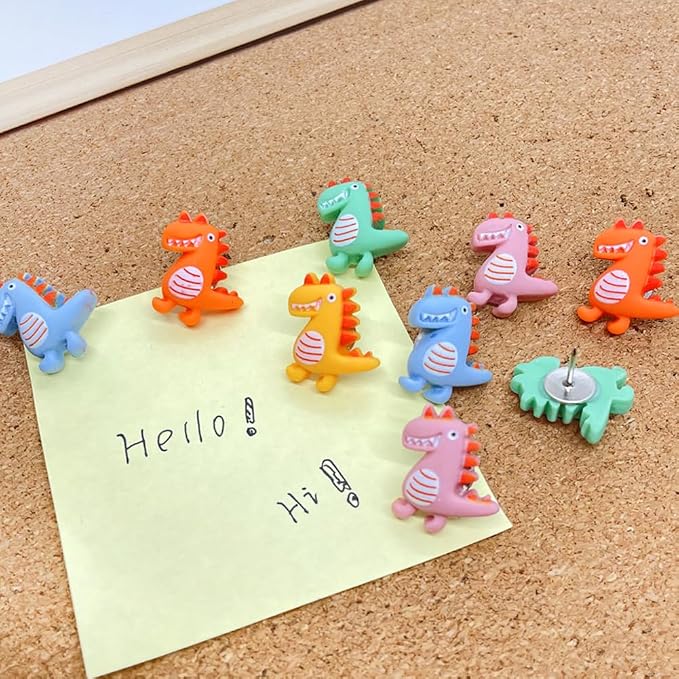 30 pcs Cute Dinosaur Decorative Push Pin Animal Thumbtack Photo Memo Note