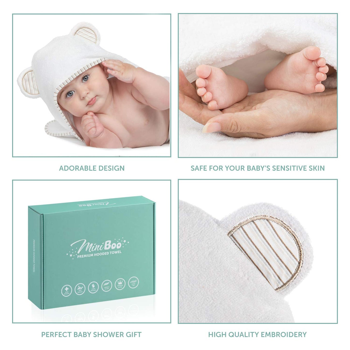 Hooded Baby Towels for Newborn - Super Soft Baby Bath Towels with Hood, Highly Absorbent Viscose Made from Bamboo Hooded Towel for Infant, Toddler and Kids, Baby Essentials