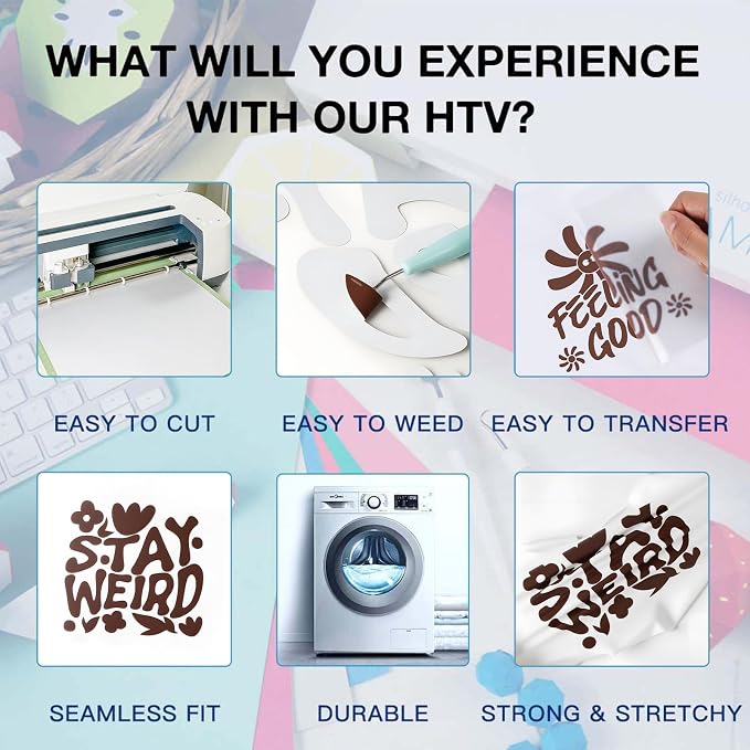 HTVRONT Brown HTV Roll Heat Transfer Vinyl