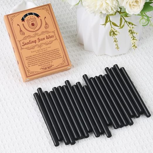 Black Sealing Wax Sticks, WASOHLING 20Pcs Glue Gun Wax Seal Sticks