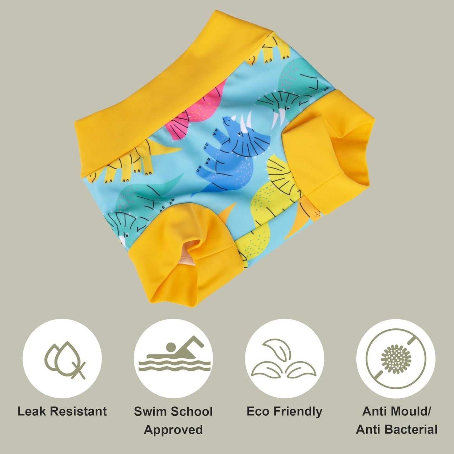 BIG ELEPHANT Baby Swim Diapers 3/6 Pack – Reusable Waterproof Diapers, Soft Breathable Swimwear for Boys and Girls