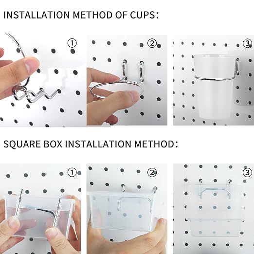 Kuhome 6 Sets Pegboard Bins and Cups