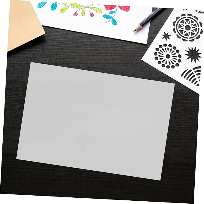PRETYZOOM 10pcs Milky Translucent Pet Plastic Craft Sheets Blank Stencil
