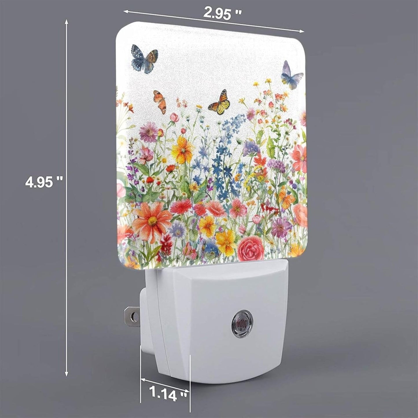 Led Night Light, Floral Plants Decorative Plug in Nightlights,with Smart Auto Dusk to Dawn Night Light for Bedroom, Kitchen, Nursery, Bathroom