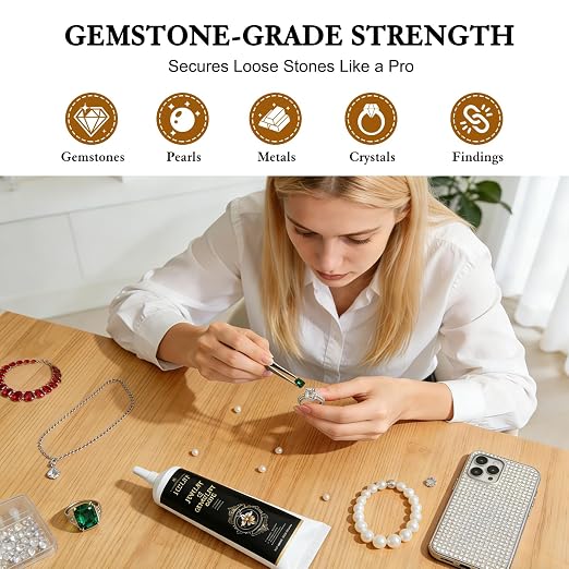 Jewelry Glue for Gemstones and Metal, 120ML Professional Grade Precise