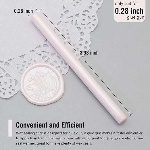 60pcs Wax Seal Sticks with Glue Gun Kit, Light Pink Sealing Wax Sticks