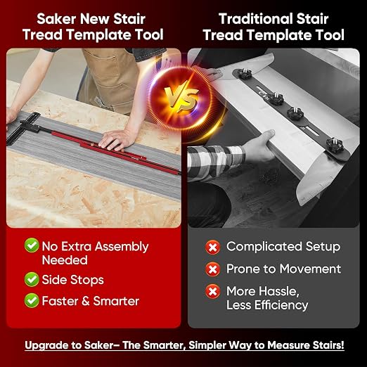 Saker Stair Tread Template Tool, 2026 New Stair Measuring Tool, Stair Tread Jig