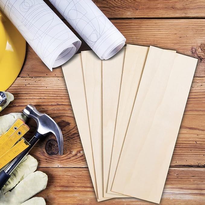24 Pack Basswood Sheets for Crafts 12 x 4 x 1/8 Inch-3 mm Thick Unfinished