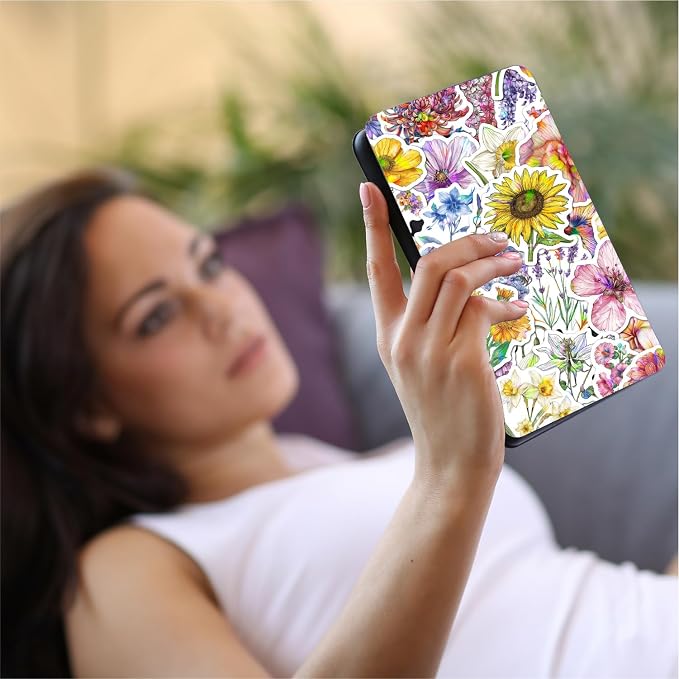 100 PCS Glitter Natural Flower Stickers