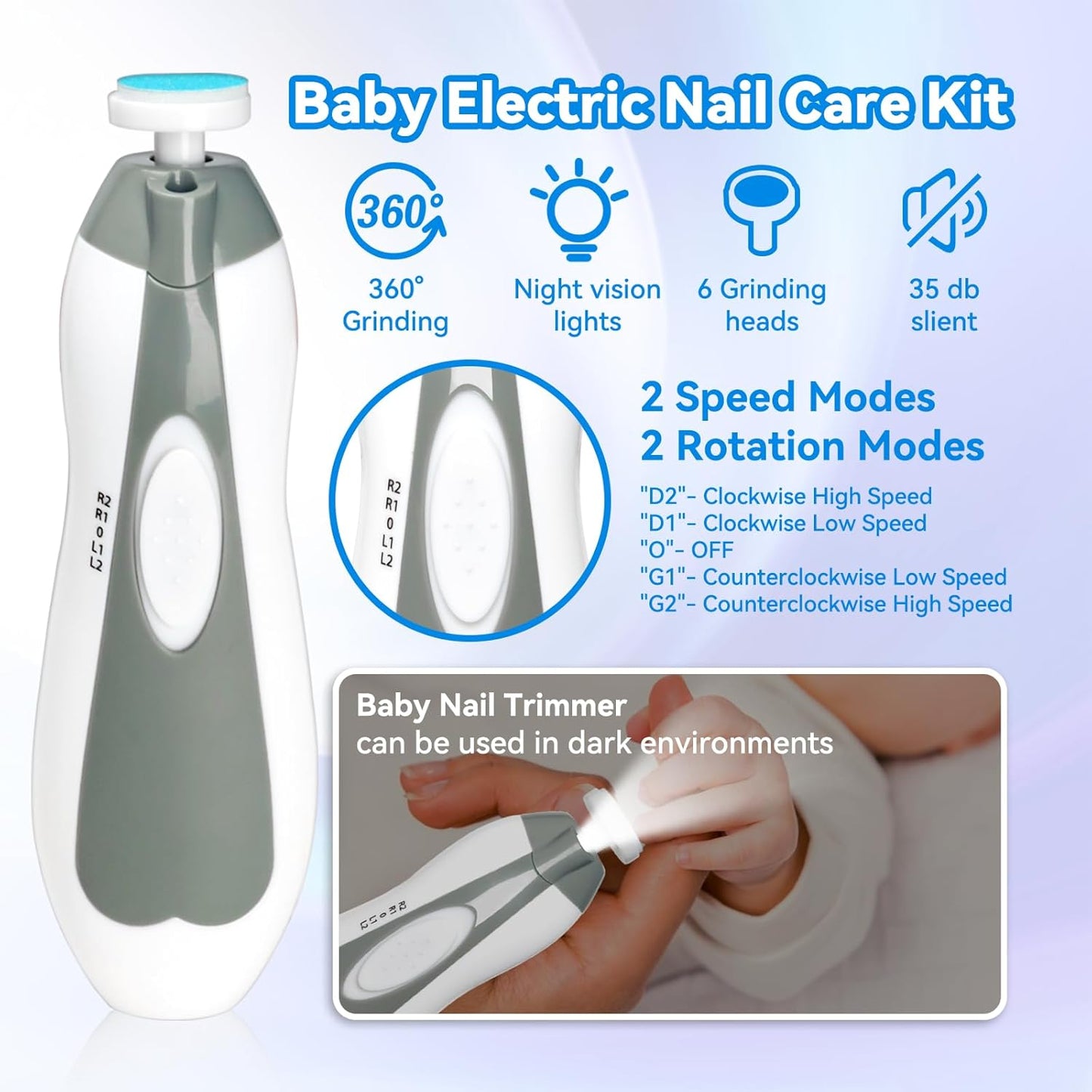 Baby Healthcare and Grooming Kit, Portable Baby Safety Care Set, Baby Essentials kit for Newborn (Grey White 20 in 1)