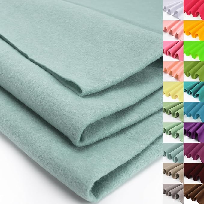 XSEINO Soft Felt Fabric, Large Single Piece, 36x108 Inch, 1.4mm Thick Ice Blue