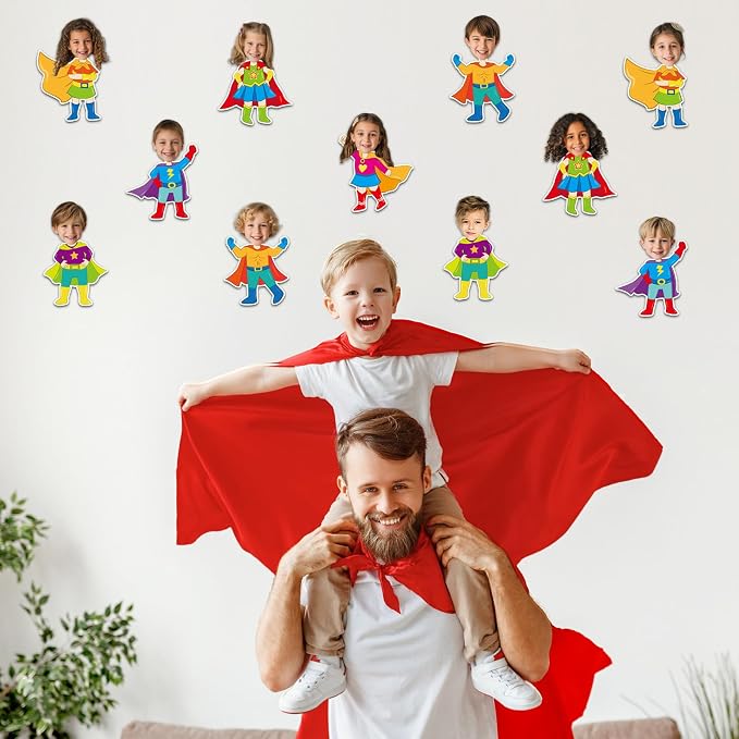48Pcs Super Themed Cutouts Bulletin Board Decorations Hero Theme Paper Cut Outs