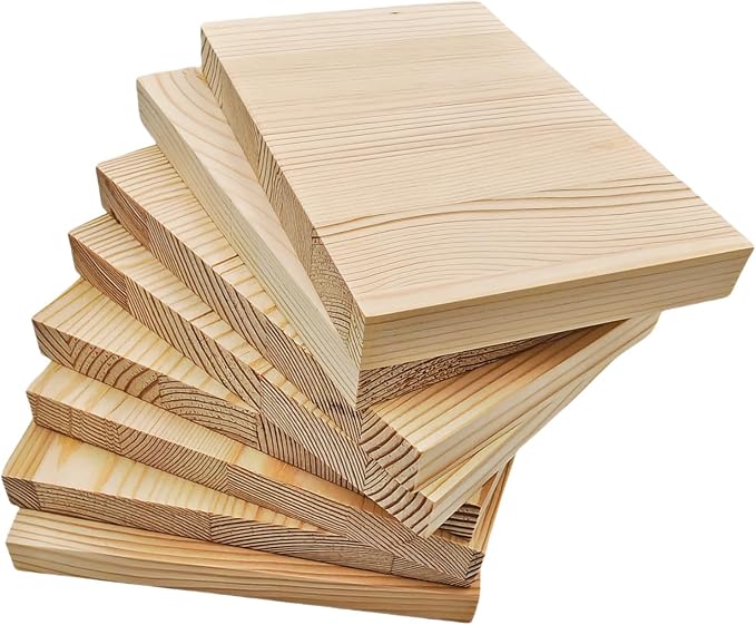 8PCS Rectangle Wood Boards Unfinished Wood Blocks
