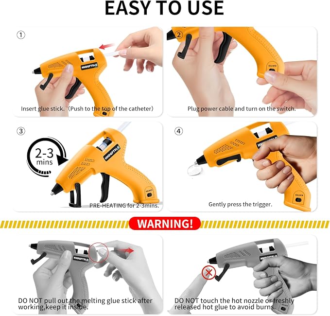 Cordless Hot Glue Gun, Fast Preheating