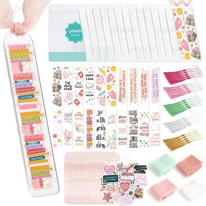 180 Pcs Acrylic Bookmark Blanks- 20 Set Bookmark Making Kit