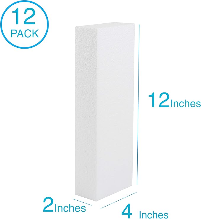Silverlake 4x12x2 Craft Foam for Styrofoam Block Projects