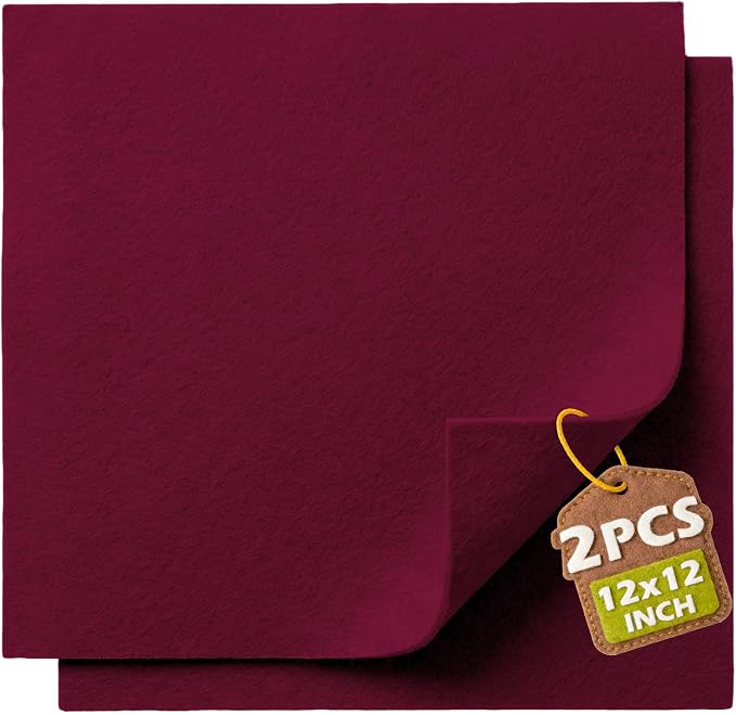 Wine Red Soft Felt Sheets for Crafts, 1.6mm Thick, Handmade Crafts, DIY Projects