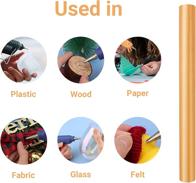 48 Pack Metallic Gold Hot Glue Sticks Full Size, Wax Sticks