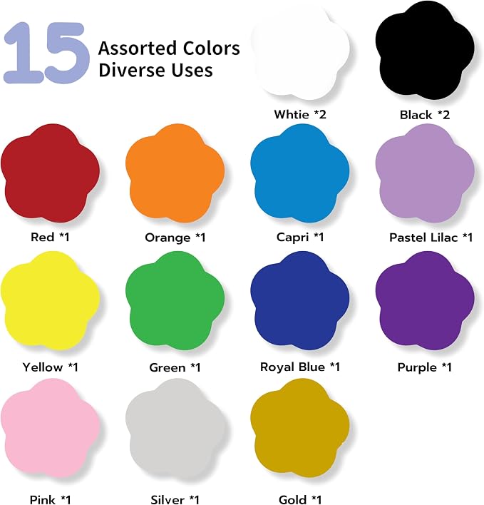 QuuCut Heat Transfer Vinyl Bundle: 15 Pack 12" x 10" Sheets, Rainbow HTV