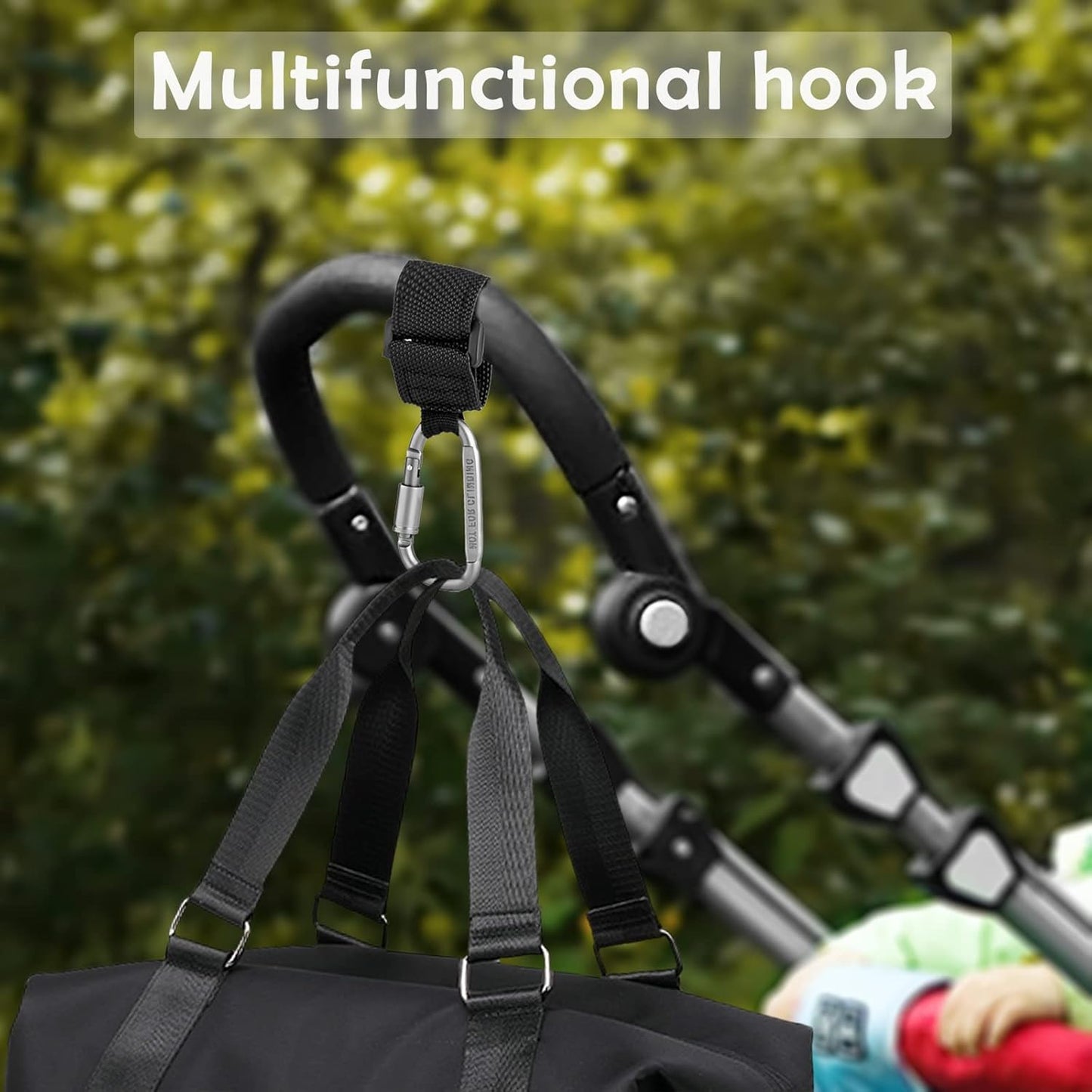 Baby Stroller Hook, Clip or Hang a Diaper Bag to Your Pram or Buggy, 2 Pieces