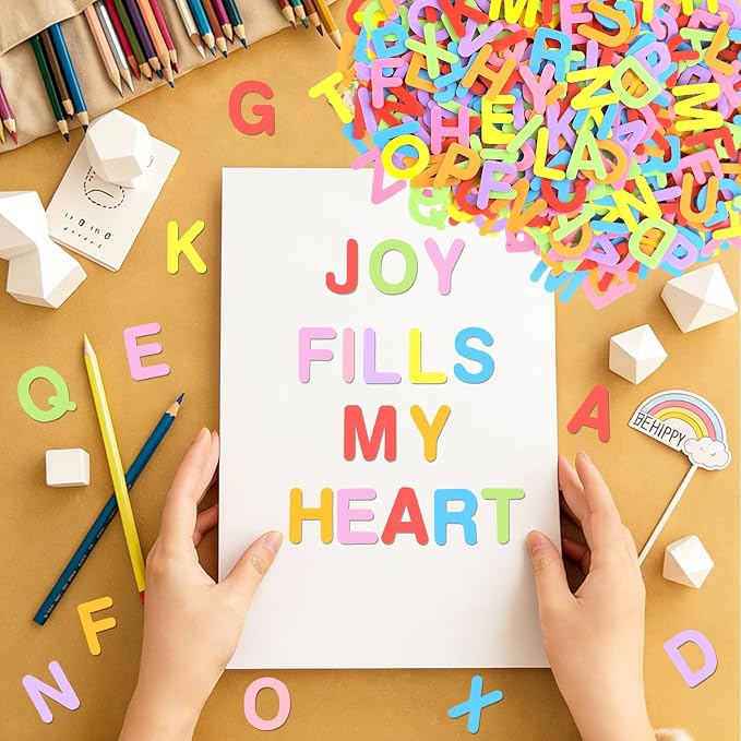 656 Pcs Foam Letter Stickers, Self-Adhesive EVA Alphabet Stickers Small 1 Inch