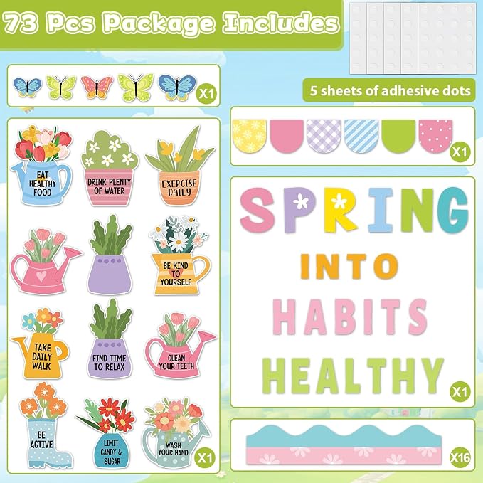 Spring Healthy Bulletin Board Set Spring Into Healthy Habits Classroom