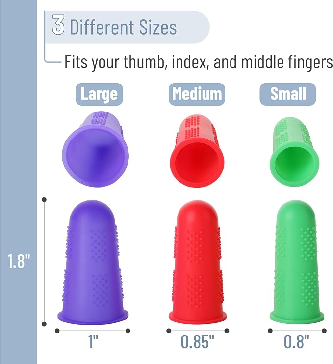 Mr. Pen- Silicone Hot Glue Gun Finger Caps, 3 Sizes | Reusable Silicone Finger