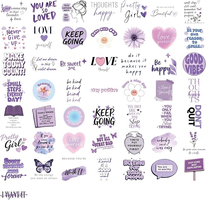 50 PCS Motivational Quote Stickers