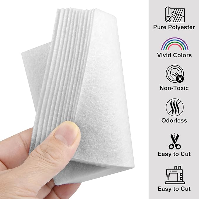 Morcheiong 50 Pcs Felt Fabric Soft Felt Fabric Sheet